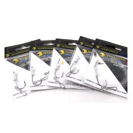 HAWKRIDGE RIG PRO SERIES - 5 Packs of Single Hook Type Commercial Quality FLAPPER Ready Tied Rigs - Ideal for Sea and Shore Fishing (1 Hook - Size 1/0 & 3/0 available) (Single Hook Size 1/0)