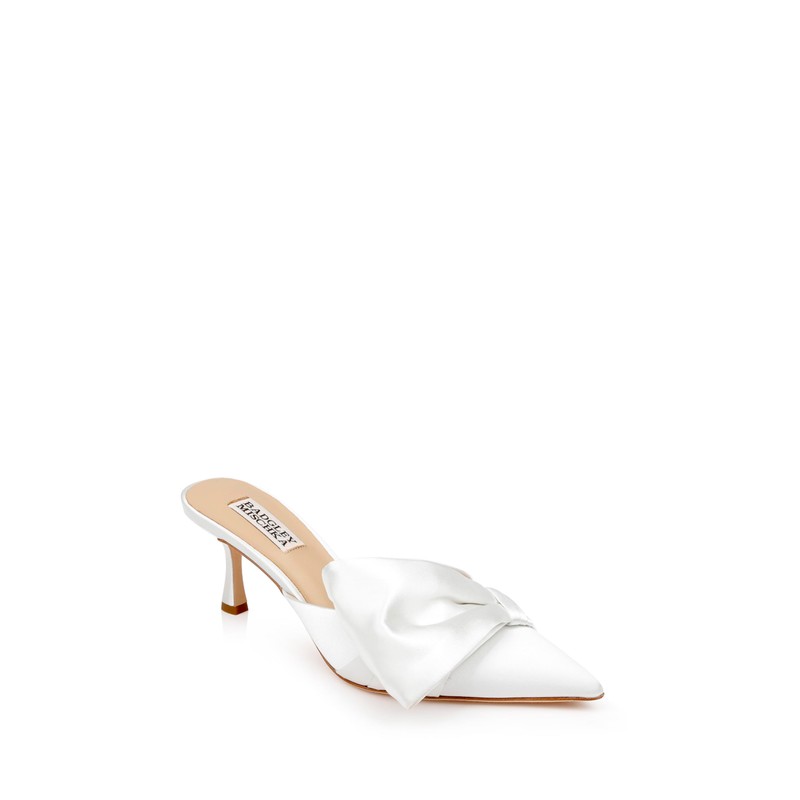 Badgley Mischka Women's Alaya Mule, Soft White, 8