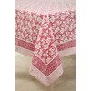 MySmartBuy Square Cotton Tablecloth - 52x52 Pink Squared Indian Hand