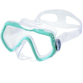 Children's Swimming Goggles for Boys Girls Teenagers Snorkel Mask with Nose Cover Anti-Fog Anti-Leak Diving Mask (Blue)