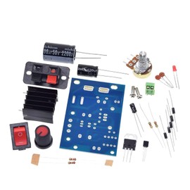 LM317 DIY Kit Step Down Power Supply Module Adjustable Voltage Regulator Switch Resettable Fuse Electrolytic Capacitor Board
