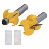 2Pcs Tongue Groove Router Bit 120° with Edge Banding Woodworking