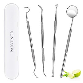 PARYUNGR PARYUNGR Dental Tools, Professional Teeth Cleaning Oral Care Hygiene Kit, Stainless Steel Dental Pick Tooth Scraper Tartar Plaque Remover for Dentist, Personal, Pet Use with Storage Box