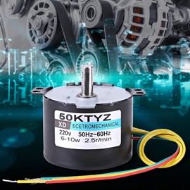 Joyzan Magnet Synchronous Gearbox Motor, Small Electric Low Speed Permanent RPM High Torque Metal Geared for Copper Wire Production Gear Constant 50Ktyz Ac 220V 10W 0.5A