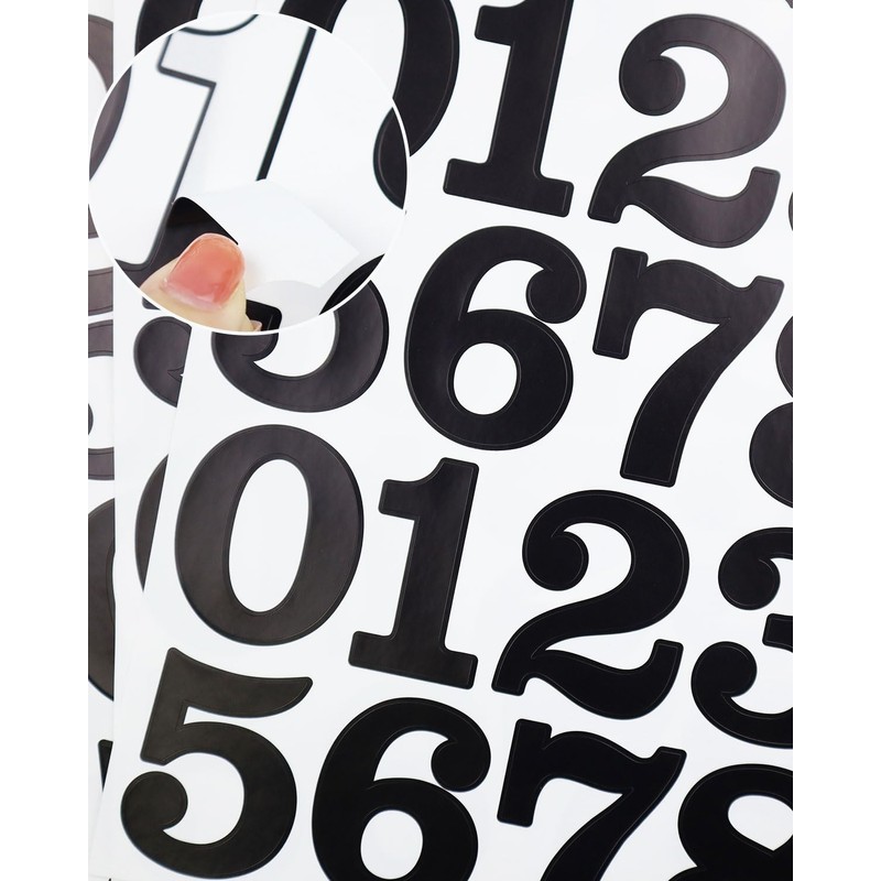 2 Inch Number Stickers for Mailbox, Black Waterproof Number Stickers