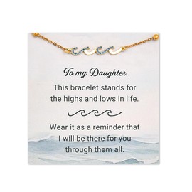 Daughter Gifts for Birthday Wedding Bracelet for Daughter Christmas Graduation Gifts from Mom and Dad Daughter Leaving for College Gifts Goodbye Farewell Gifts for Daughter Souvenir Keepsake Bracelet