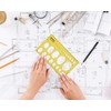 Traceease Geometric Drafting 45° Ellipse Template Drawing Stencil, Designing Template