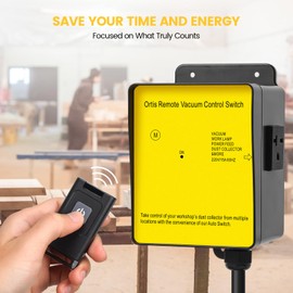 Dust Collector Remote Switch, Ortis 220V Wireless Remote Switch for Dust Collector, 328FT Wireless Range (Battery Included), Heavy Duty Design, Save Your Time and Energy, Enhance Your Work Safety