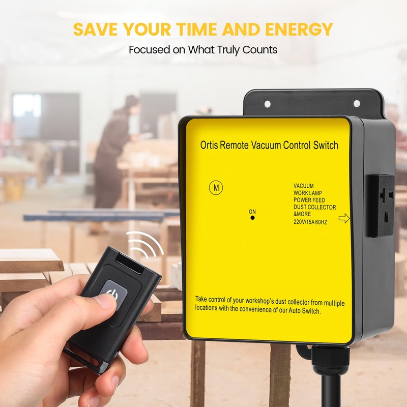Dust Collector Remote Switch, Ortis 220V Wireless Remote Switch for