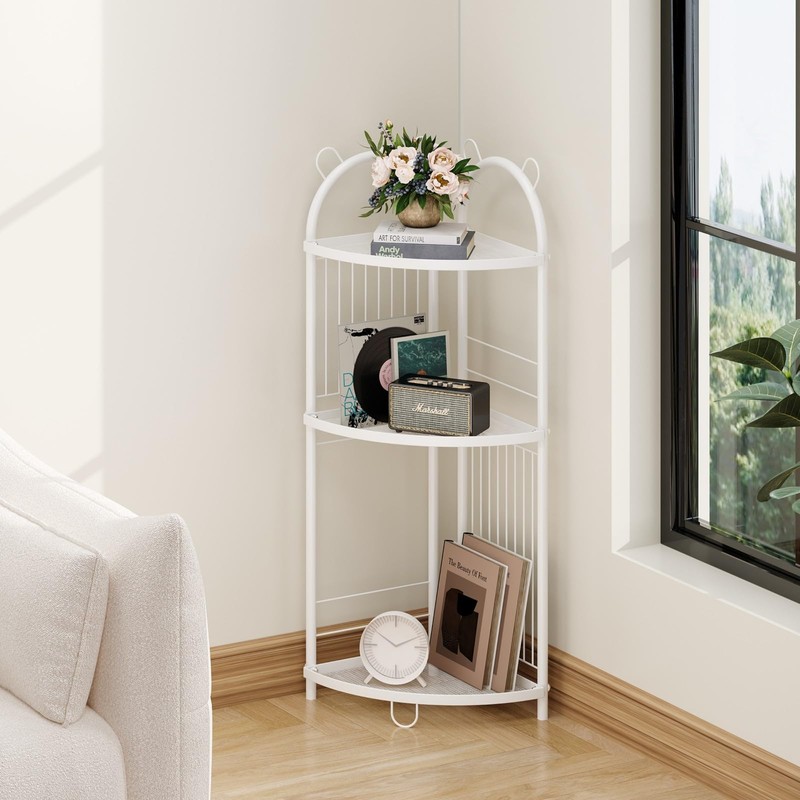 CICUFY Corner Shelf Stand Metal Bathroom Corner Shelf 3 Tier