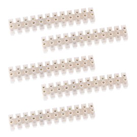 SAVITA 5PCS Terminal Block White Screw Terminal Block Dual Row Electric Barrier Block 12-Position Terminal Strip, 10 Amp 380 V