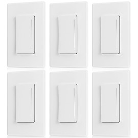 ELEGRP Dimmer Switch, Touch Dimmer Light Switch for LED Lights 150W, INC/HAL 450W, Single Pole LED Dimmer Switch, Needs Neutral Wire, Wall Plate Included, UL Listed, 6 Pack, Matte White