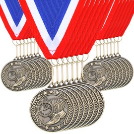 Remuuly Track Award Medals Bulk 2'' Trophy Track and Field Medals Running Race First Place with Neck Ribbons Prize Gift for Tournaments Sports Competition Group Adult(Gold,100 Pcs)