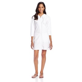 Speedo Women's UV Cover Up Aquatic Quarter Sleeve Robe Solid - White, Small