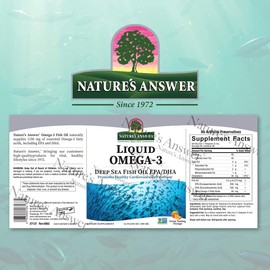 Nature's Answer Nature's Answer Liquid Omega-3 | Deep Sea Fish Oil with EPA/DHA Dietary Supplement | Cardiovascular Support | No Preservatives & Gluten-Free 16oz (Pack of 2)