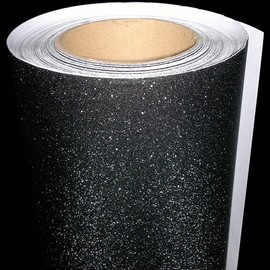 LZLRUN Glitter Diamond Sandy Sparkle Car Vinyl Wrap Matte Diamond Film Sticker DIY Self Adhesive Rhinestones Car Decor Accessories (Black, 20" x 60")