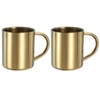 uxcell 2Pcs Metal Coffee Mugs, 6.8 Ounces Metal Double Walled