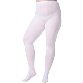 BAERU White Tights, Plus Size, White Tights, Color Tights, Elastic White Tights, Big Size, 3L, 4L, 5L, white