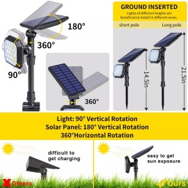 ROSHWEY Solar Spot Lights Outdoor, 22 LED 700 Lumens Bright Solar Powered Flo...