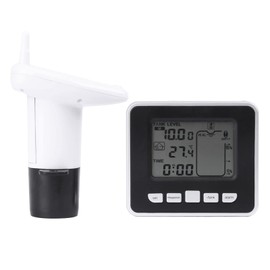 143 Transmisor de Sensor de Nivel de Agua, Tanque de Agua Ultrasónico Sensor de Medidor de Nivel de Profundidad de Líquido con Pantalla LCD de Temperatura Monitor con Función de Registros de Mín./Máx