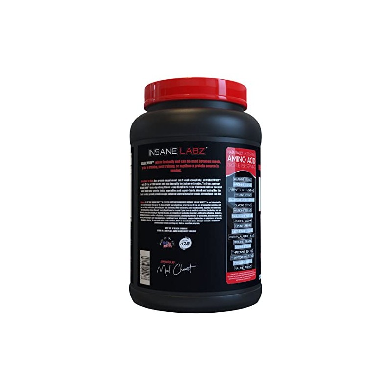 Insane Labz Insane Whey,100% Muscle Building Whey Protein, BCAA Amino