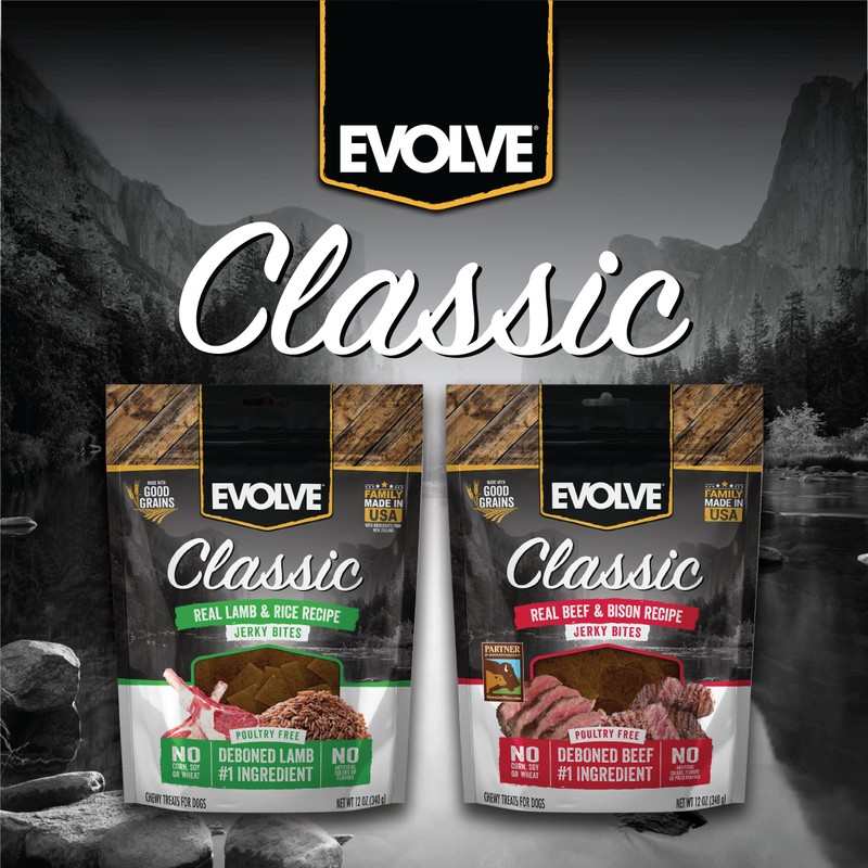Evolve Classic Beef & Bison Recipe Jerky Bites Soft Dog