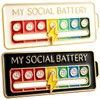 2 Pack of Social Battery Slider Pins | Creative Enamel