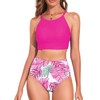 Vozobi Women's Bikini Sets High Neck Crop Top High Waisted
