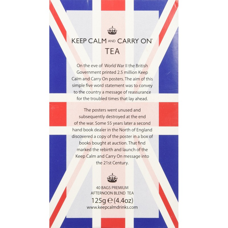 Keep Calm and Carry On Tea Carton Box, Afternoon Blend