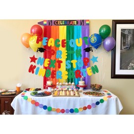 Aisosiks Peace Out PRE-K Next Stop Kindergarten Banner, PRE-K Graduation Decorations 2025 Banner, Preschool Graduation Decorations, Last Day of Pre k Preschool Supplies PRK