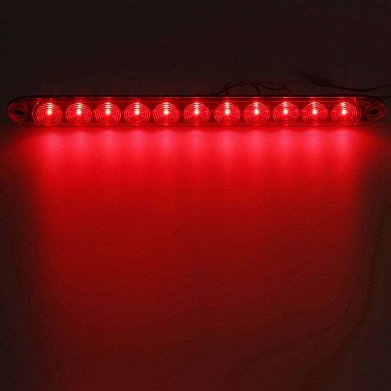 Partsam 2pcs 15" inch Clear Lens Red 11 LED Flange