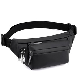 Cangurera Deportiva, Riñonera impermeable de gran capacidad,Multifuncionales Cangureras Deportivo de Cintura al Aire Libre, para Correr, Ciclismo, Mujeres, Hombres y Ocio(Negro)