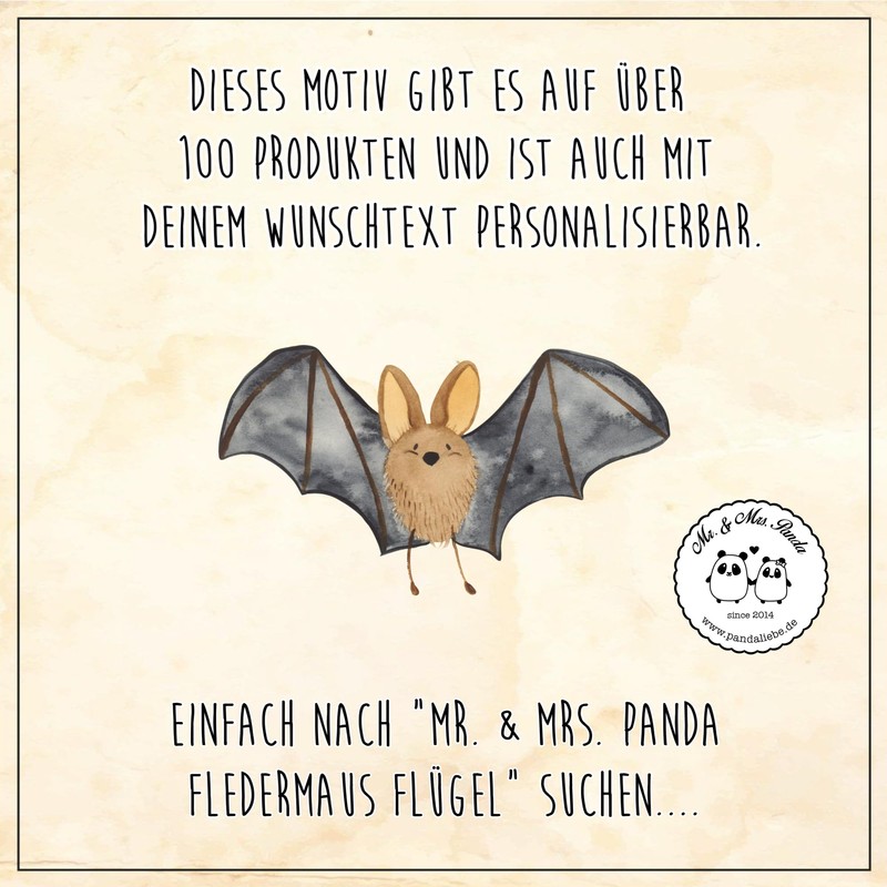 Mr. & Mrs. Panda Thermobecher Fledermaus Flügel - Geschenk, lustige