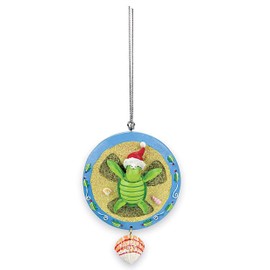 Cape Shore 3.5'' Christmas Turtle Sand Angel with Dangling Seashell
