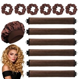 Rizos Sin Calor, Set De 13 Piezas Para Ondas Sin Calor, Gorro y Rizadores Para Cabello, Creador De Rizos Naturales Durante El Sueño, Tela Suave, Color
