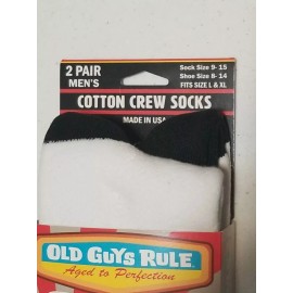 OLD GUYS RULE - Logo Cotton Crew Socks (Two Pair) - One Size - Black/White