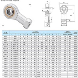 Pack of 4 Joint Head Bearings Spherical Bearing Internal Thread Self-Lubricating Joint Head Uniball Joint Bearing for Spherical Sliding Rod Ends (M6)