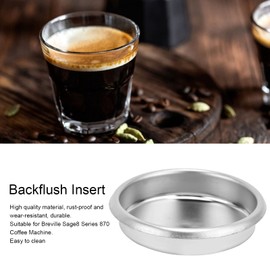 Coffee Machine Accessories, 54mm Backflush Insert Metal Backflush Insert Coffee Machine Stainless Steel Backflush Insert Metal Blind Filter for Sage8 Series
