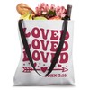 Loved John 3:16 Valentine's Day Retro Groovy Christian Faith Tote