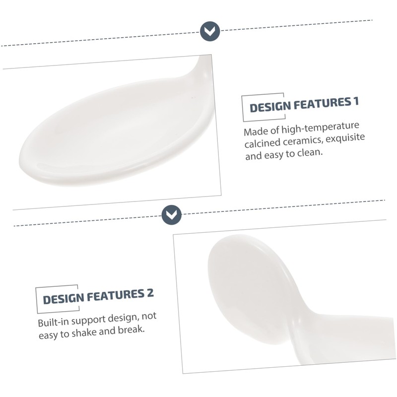 Mikinona 1Pc Ceramic Spoon Rest for Caviar Sauces Elegant Black