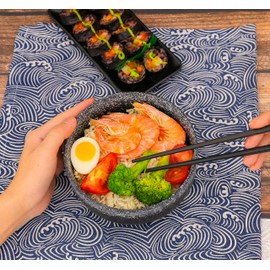 Cteaffee 38 oz Large Ceramic Ramen Bowls Set of 2 (8 Pieces), Japanese Ramen Bowl, Soup Bowl, Noodle Bowl with Spoon and Chopsticks, Salad, Rice, Microwave and Dishwasher Safe (Star Black Set of 2)