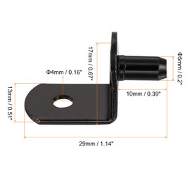 uxcell Shelf Support Pegs, 40pcs 5mm(1/5") L-Shaped Support Bracket Pegs Shelf Pin with Hole for Furniture Cabinet Closet Shelves Supplies, Black