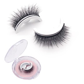 Moonboat Self-Adhesive False Eyelashes, No Lash Glue Needed, Body Heat Activated Press on Lashes, Reusable Self Adhesive Eyelashes, Waterproof, Lightweight, Suit for Heavy Makeup (3DF009 Thick Edition)