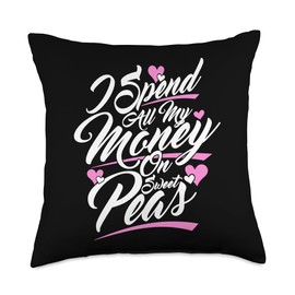 Sweat Pea Gardener Sweat Pea Flower Seeds Gardening Throw Pillow