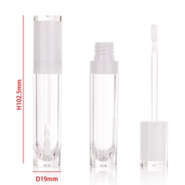 COSIDEA 26pcs Refillable Empty 8ml Lip Gloss Tubes with Clear Wand Round White Lip Gloss Containers DIY Cosmetic Packaging Container for Wholesale