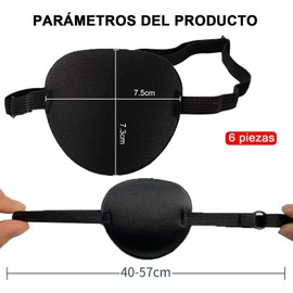 6 Piezas Parches de Ojos 3D, Parches para Ojos Médicos Ajustables, Eye Patches, Parches Oculares para Ambliopía Transpirable, Parches para Entrenamiento de Ojos Perezosos (Negro)
