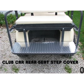 J & O Carts Parts Club Car DS Golf Cart Polished Aluminum Diamond Plate Rear Seat Step Cover