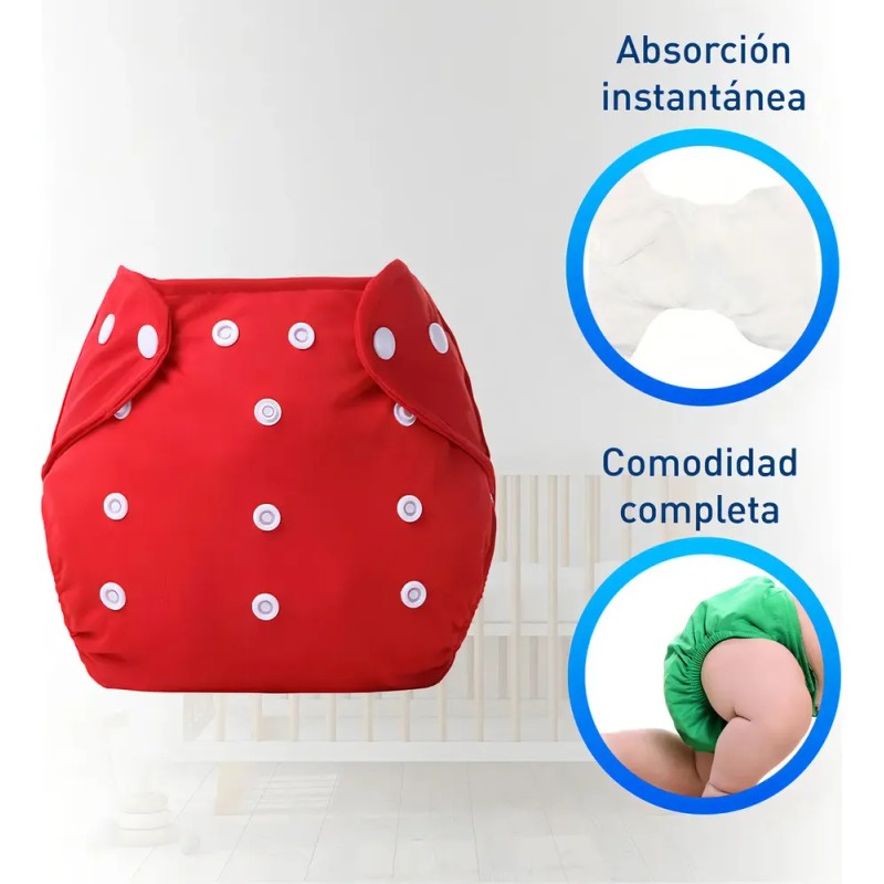 Pañales Ecológicos Reutilizables Pack 6 + 6 Insertos Bluelander Ajustables
