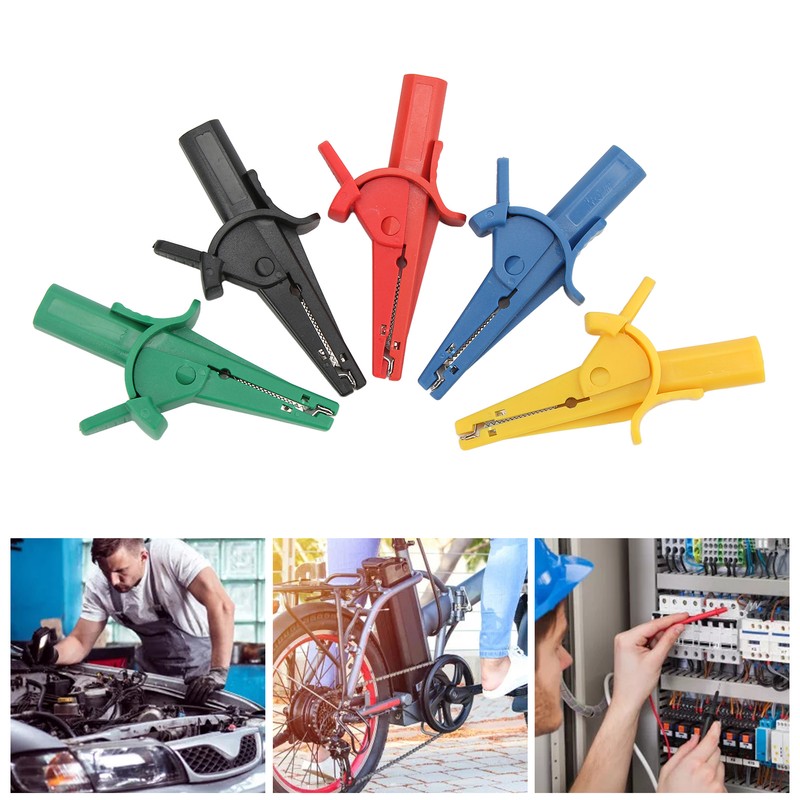 5Pcs/Set Battery Electrical Test Clip 10A 600V‑1000V Multicolor Portable Safety