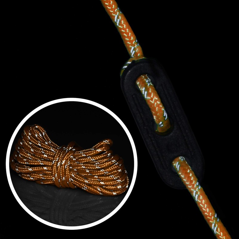 COM-FOUR® 8x guy ropes each 4m for camping reflective in